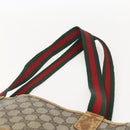 GUCCI GG Supreme Web Sherry Line Tote Bag PVC Beige 40 02 003 Auth 160283-8