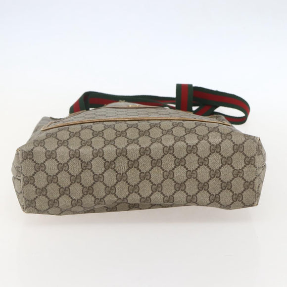 GUCCI GG Supreme Web Sherry Line Tote Bag PVC Beige 40 02 003 Auth 160283