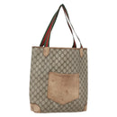 GUCCI GG Supreme Web Sherry Line Tote Bag PVC Beige 002 904 0222 Auth 160284-1