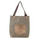 GUCCI GG Supreme Web Sherry Line Tote Bag PVC Beige 002 904 0222 Auth 160284-13