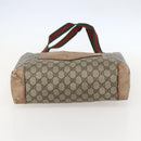 GUCCI GG Supreme Web Sherry Line Tote Bag PVC Beige 002 904 0222 Auth 160284-5