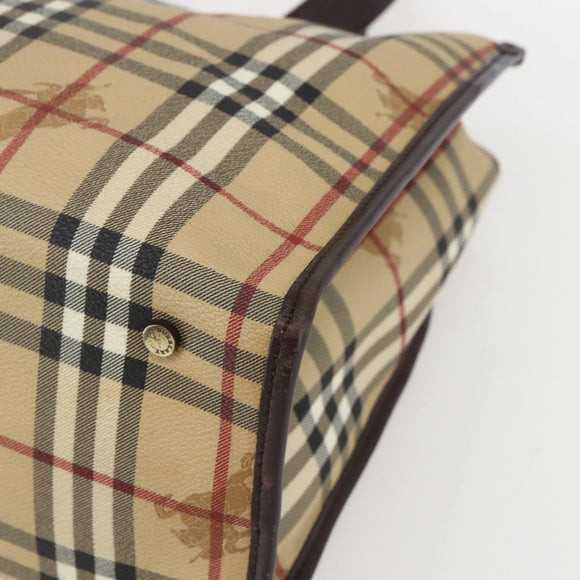 BURBERRY Nova Check Tote Bag PVC Beige Auth 160285