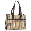 BURBERRY Nova Check Tote Bag PVC Beige Auth 160285-1