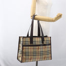 BURBERRY Nova Check Tote Bag PVC Beige Auth 160285-25