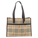 BURBERRY Nova Check Tote Bag PVC Beige Auth 160285-13