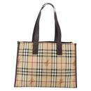 BURBERRY Nova Check Tote Bag PVC Beige Auth 160285-2