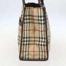 BURBERRY Nova Check Tote Bag PVC Beige Auth 160285-4