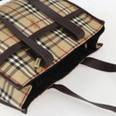 BURBERRY Nova Check Tote Bag PVC Beige Auth 160285-6