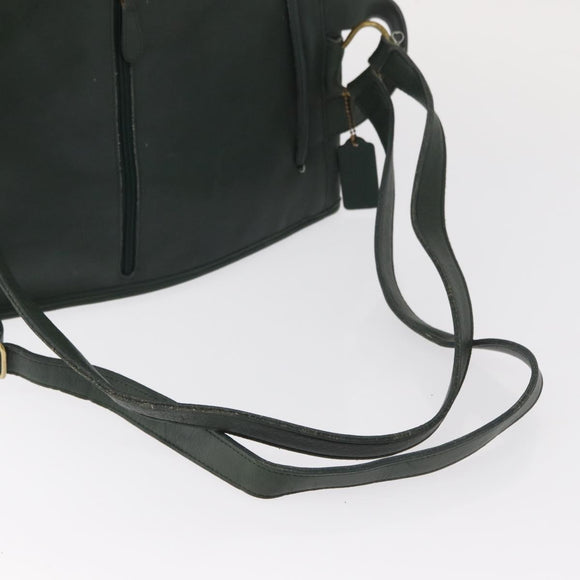 Coach Backpack Leather Green Gold Auth 160288