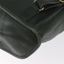 Coach Backpack Leather Green Gold Auth 160288-10