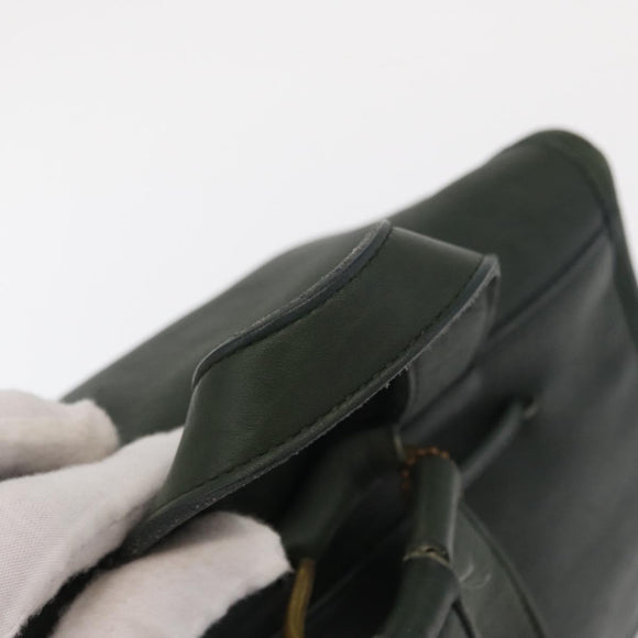 Coach Backpack Leather Green Gold Auth 160288