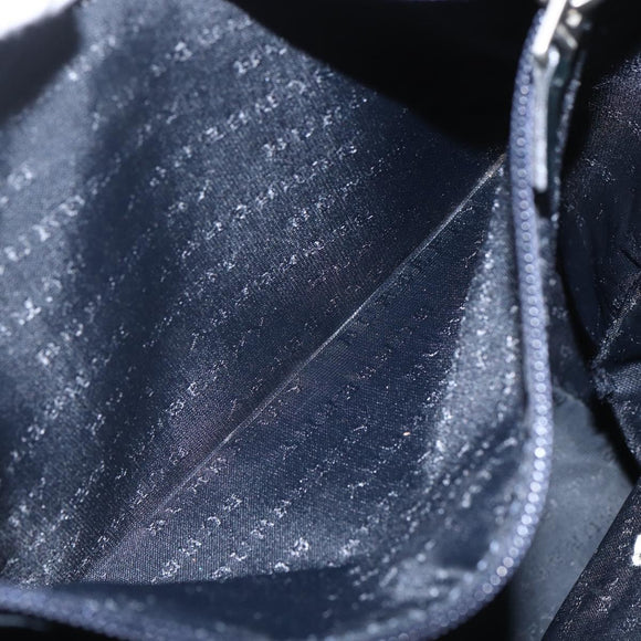 BURBERRY Nova Check Tote Bag PVC Navy Silver Auth 160290