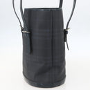 BURBERRY Nova Check Tote Bag PVC Navy Silver Auth 160290-3