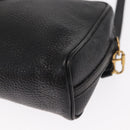 GUCCI Shoulder Bag Leather Black Gold 007 87 0012 Auth 160291-15