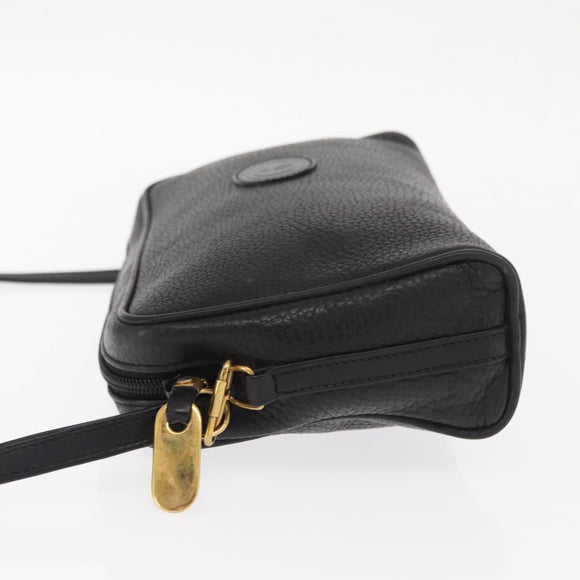 GUCCI Shoulder Bag Leather Black Gold 007 87 0012 Auth 160291