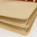 GIVENCHY Hand Bag Embossed leather Beige Gold Auth 160292-9