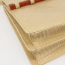 GIVENCHY Hand Bag Embossed leather Beige Gold Auth 160292-14