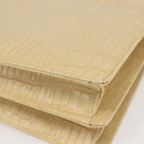 GIVENCHY Hand Bag Embossed leather Beige Gold Auth 160292-15