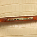 GIVENCHY Hand Bag Embossed leather Beige Gold Auth 160292-17