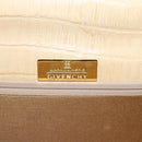 GIVENCHY Hand Bag Embossed leather Beige Gold Auth 160292-10
