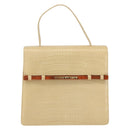 GIVENCHY Hand Bag Embossed leather Beige Gold Auth 160292-13