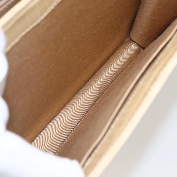 GIVENCHY Hand Bag Embossed leather Beige Gold Auth 160292