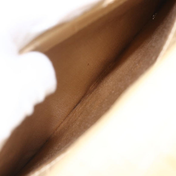 GIVENCHY Hand Bag Embossed leather Beige Gold Auth 160292