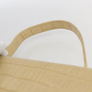 GIVENCHY Hand Bag Embossed leather Beige Gold Auth 160292-8