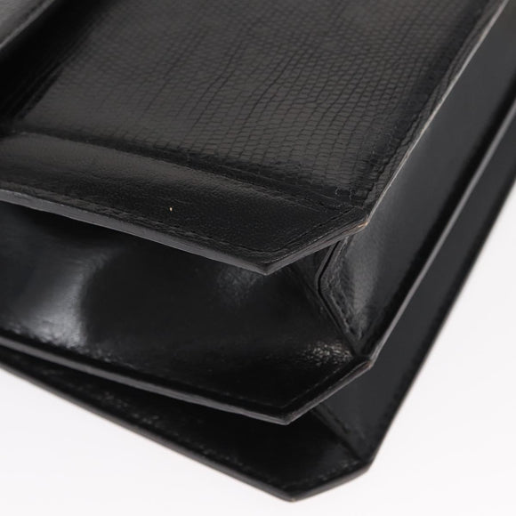 SAINT LAURENT Shoulder Bag Embossed leather Black Gold Auth 160293V