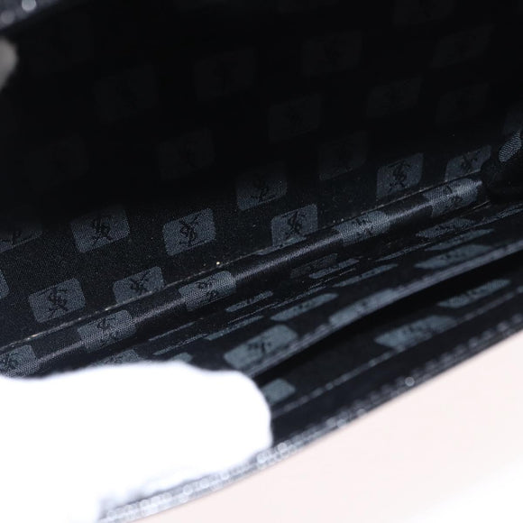 SAINT LAURENT Shoulder Bag Embossed leather Black Gold Auth 160293V