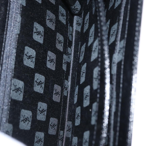 SAINT LAURENT Shoulder Bag Embossed leather Black Gold Auth 160293V