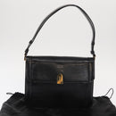 SAINT LAURENT Shoulder Bag Embossed leather Black Gold Auth 160293V-12