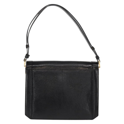 SAINT LAURENT Shoulder Bag Embossed leather Black Gold Auth 160293V - 0