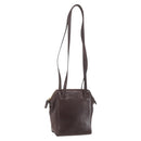 PRADA Chain Shoulder Bag Leather plastic Brown Gold Auth 160295-1