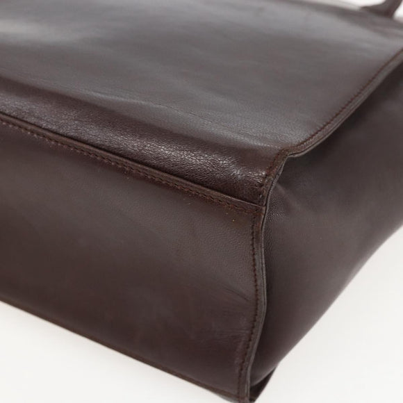 PRADA Chain Shoulder Bag Leather plastic Brown Gold Auth 160295