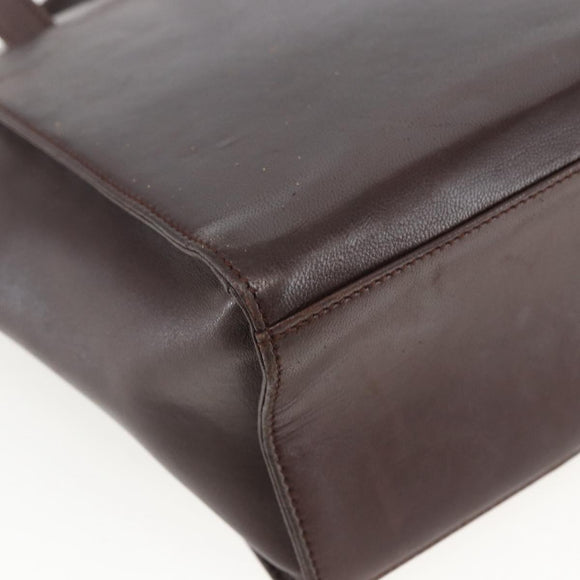 PRADA Chain Shoulder Bag Leather plastic Brown Gold Auth 160295