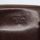 PRADA Chain Shoulder Bag Leather plastic Brown Gold Auth 160295-11