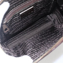 PRADA Chain Shoulder Bag Leather plastic Brown Gold Auth 160295-12