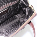 PRADA Chain Shoulder Bag Leather plastic Brown Gold Auth 160295-19