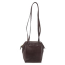 PRADA Chain Shoulder Bag Leather plastic Brown Gold Auth 160295-13