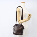 PRADA Chain Shoulder Bag Leather plastic Brown Gold Auth 160295-22