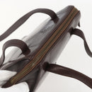 PRADA Chain Shoulder Bag Leather plastic Brown Gold Auth 160295-6