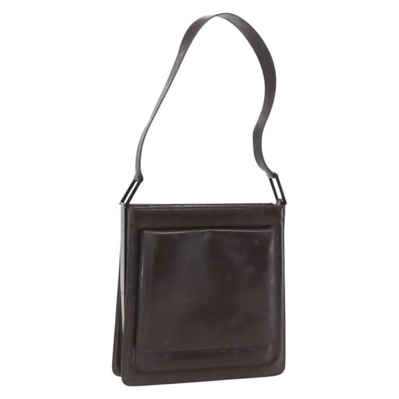 GUCCI Shoulder Bag Leather Brown Auth 160297