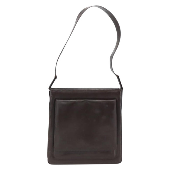 GUCCI Shoulder Bag Leather Brown Auth 160297