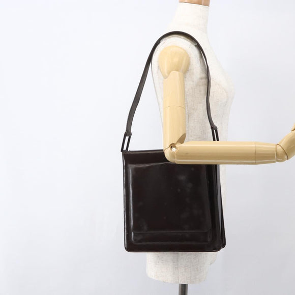 GUCCI Shoulder Bag Leather Brown Auth 160297
