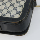 GUCCI GG Supreme Sherry Line Shoulder Bag PVC Navy Gold Auth 160298-15