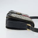 GUCCI GG Supreme Sherry Line Shoulder Bag PVC Navy Gold Auth 160298-3
