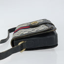 GUCCI GG Supreme Sherry Line Shoulder Bag PVC Navy Gold Auth 160298-4
