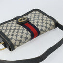 GUCCI GG Supreme Sherry Line Shoulder Bag PVC Navy Gold Auth 160298-6