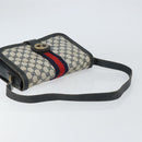 GUCCI GG Supreme Sherry Line Shoulder Bag PVC Navy Gold Auth 160298-7